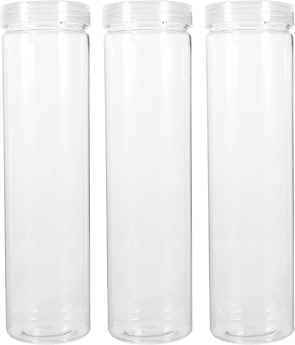 Tarros Herméticos para Alimentos Secos 700Ml 3 Piezas Recipientes Transparentes de PET con Tapa para Almacenar Arroz Harina y Cereales Cocina Doméstica